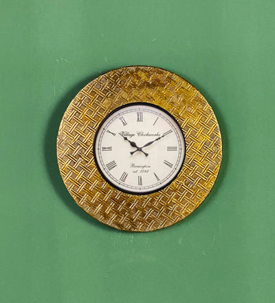 12" Decorative Ethnic Antique Brass Wall Clock for Home | Anniversary Gift