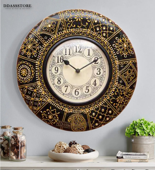 12" Decorative Ethnic Antique Hand painted Wall Clock for Home | House Warming Gift