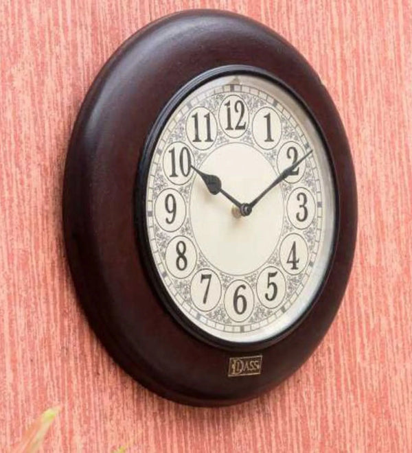 12" Decorative Ethnic Antique Wooden Wall Clock for Home