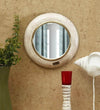 12 Inch Beige Pinewood MDF Handpainted Decorative Wall Mirror