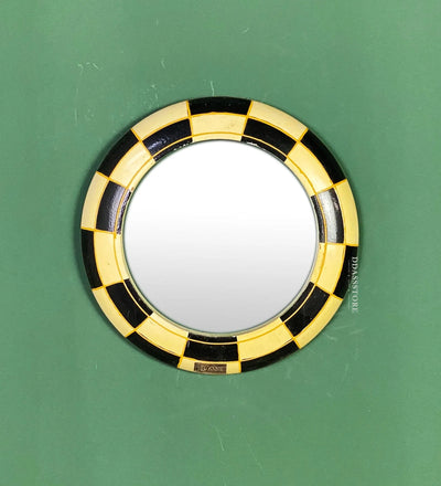 12 Inch Multicolour Pinewood MDF Peacock Decorative Wall Mirror