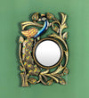12 Inch Multicolour Pinewood MDF Peacock Decorative Wall Mirror
