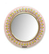 12" Pink MDF wooden Handpainted Decorative Wall Mirror