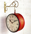 12" Red Golden Classic Double Sided Platform Wall Clock
