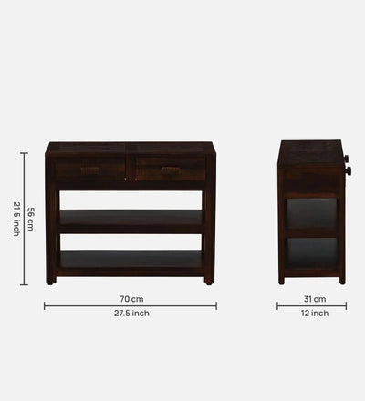 Threshold Teak Series Sheesham Wood Shoe Rack In Scratch Resistant Walnut Finish - D'DASS Store