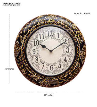 12" Decorative Ethnic Antique Handpainted Wall Clock for Home | House Warming Gift - D'DASS Store