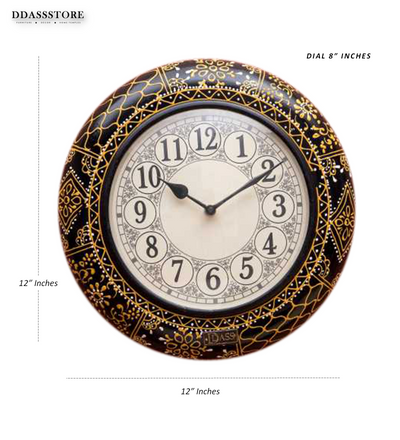 12" Decorative Ethnic Antique Handpainted Wall Clock for Home | House Warming Gift - D'DASS Store
