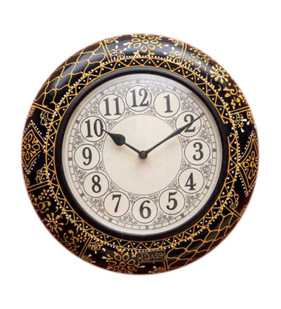 12" Decorative Ethnic Antique Handpainted Wall Clock for Home | House Warming Gift - D'DASS Store