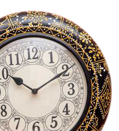12" Decorative Ethnic Antique Handpainted Wall Clock for Home | House Warming Gift - D'DASS Store