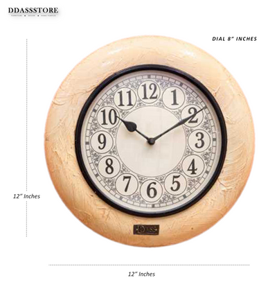 12" Decorative Ethnic Antique Handpainted Wall Clock for Home | House Warming Gift - D'DASS Store