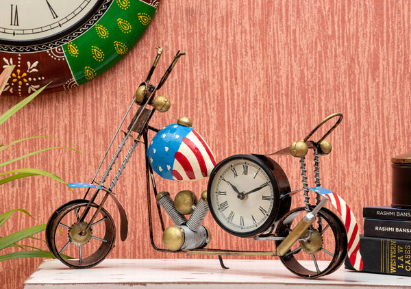 Indian Bike Iron Table Clock for Home & Office - D'DASS Store