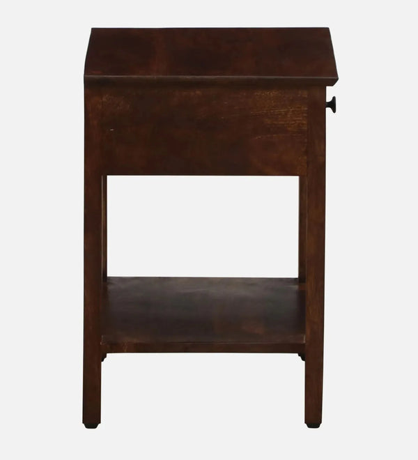 GlassHaven End Table In Tubbaq Finish With Drawer - D'DASS Store