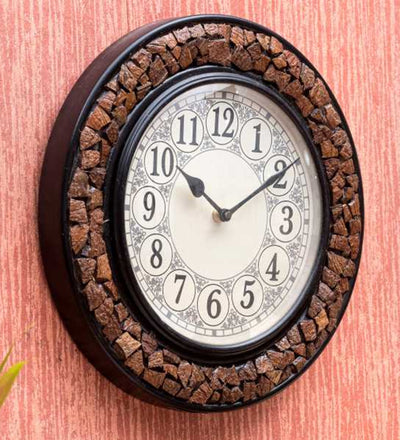 12" Decorative Ethnic Antique Wooden Wall Clock for Home | Employee Gift - D'DASS Store