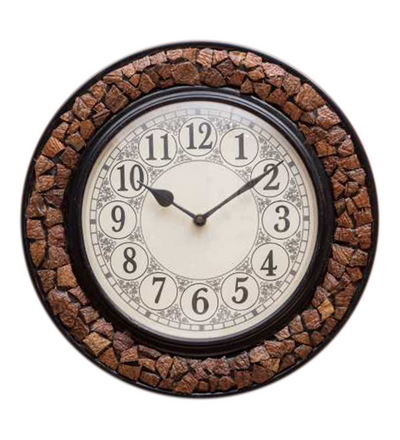 12" Decorative Ethnic Antique Wooden Wall Clock for Home | Employee Gift - D'DASS Store