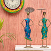 Multicolour Iron Umbrella Aunty For Table Decor Set of 2