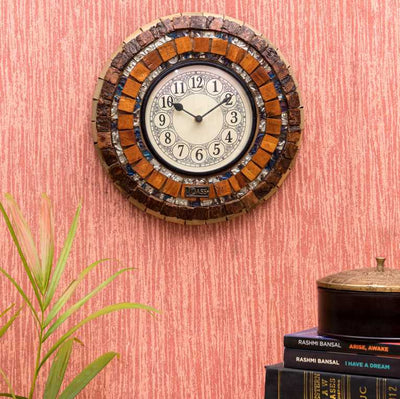12" Coconut Craft Antique Wooden Wall Clock for Home - D'DASS Store