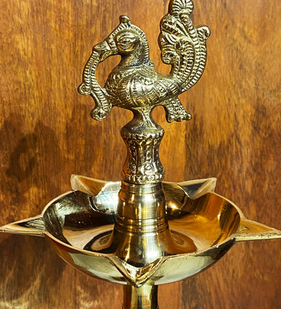 Brass ANNAM KUTHU VILAKKU | Brass Lamps | Mahabarath Diya | DEEPAM For Pooja | KUTHU VILAKKU For Gifts & Decorations | 16 inch | Pack of 2 - D DASS Store