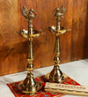 Brass ANNAM KUTHU VILAKKU | Brass Lamps | Mahabarath Diya | DEEPAM For Pooja | KUTHU VILAKKU For Gifts & Decorations | 16 inch | Gold Yellow