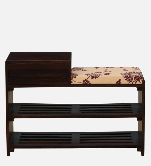 Heritage EntryLine Sheesham Wood Shoe Rack In Scratch Resistant Walnut Finish - D'DASS Store