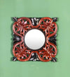 16 Inch Multicolour Handpainted MDF Decorative Wall Mirror