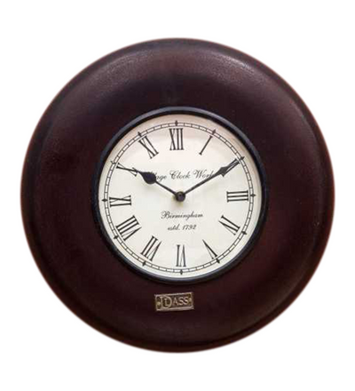 12" Decorative Ethnic Antique Wooden Wall Clock for Home | Ganesh Chaturthi Gift - D'DASS Store