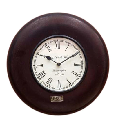 12" Decorative Ethnic Antique Wooden Wall Clock for Home | Ganesh Chaturthi Gift - D'DASS Store