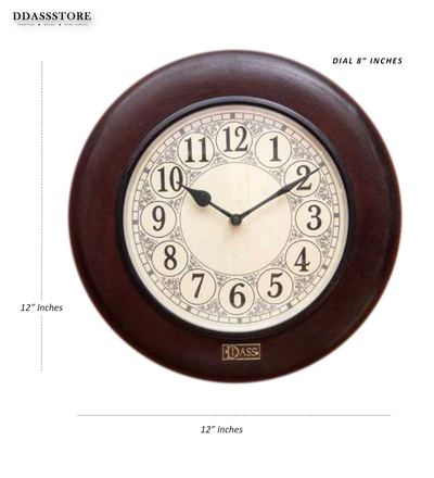 12" Decorative Ethnic Antique Wooden Wall Clock for Home | Wedding Gift