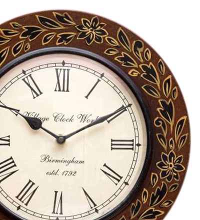 12" Decorative Handpainted Antique Wooden Wall Clock for Home | Office Inauguration Gift - D'DASS Store