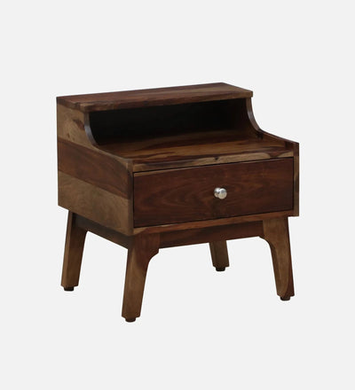 Eclipse Wood Bedside Table In Provincial Teak Finish With Drawer - D'DASS Store