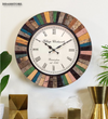 18" Decorative Ethnic Antique Wooden Wall Clock for Home