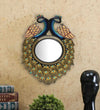 18 Inch Handpainted Peacock Wall Mirror for living room