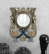 18 Inch Peacocks MDF Wood Decorative Handpainted Wall Mirror