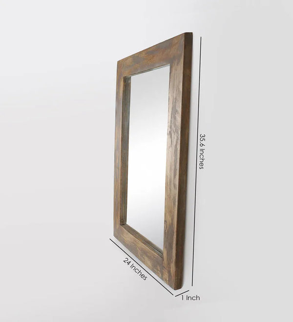 1940 Frenchman Dark Wood Carved Mirror s