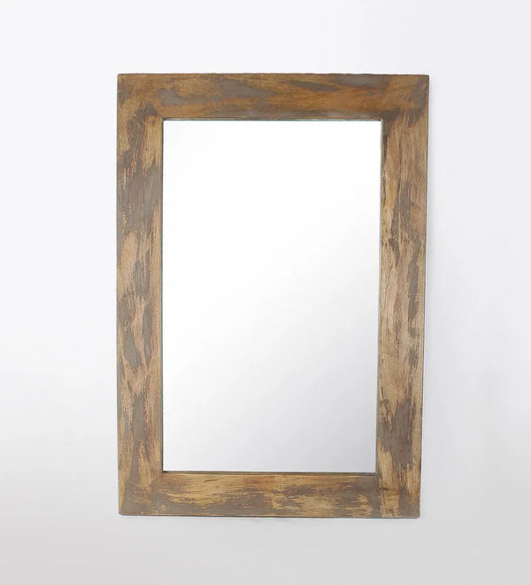 1940 Frenchman Dark Wood Carved Mirror x