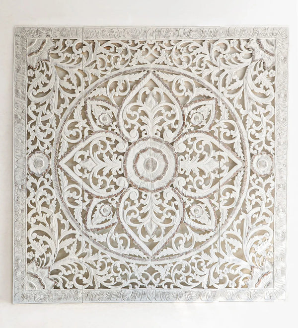 Royal Teak Wood King Panel Headboard with Frame - D'DASS Store