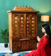 Handcarved South Indian Style Solid Sheesham Wood Pooja Mandapam | DDASSMANDAP104