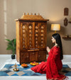 Handcarved South Indian Style Solid Sheesham Wood Pooja Mandapam | DDASSMANDAP104 - D'DASS Store