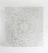 White Lotus Mandala King Wall Art Panel with Frame