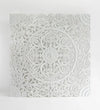 White Lotus Mandala King Wall Art Panel with Frame - D'DASS Store