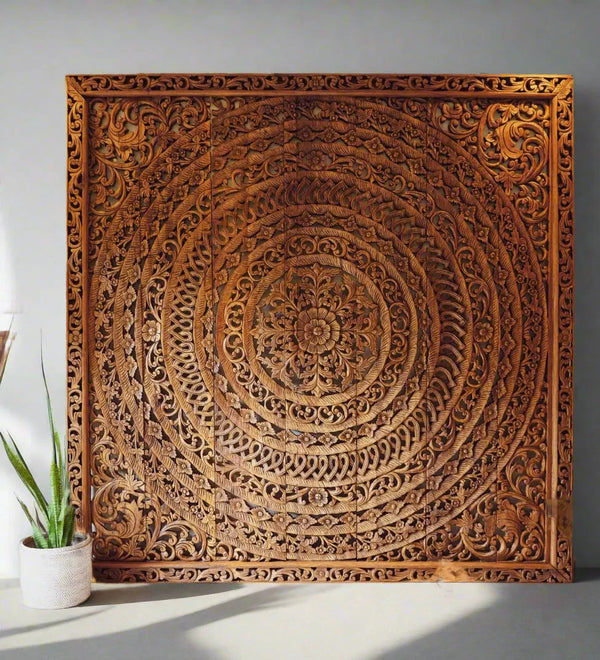 Jodhana Large Handmade Relief Carving Tropical Home Decor with Frame - D'DASS Store