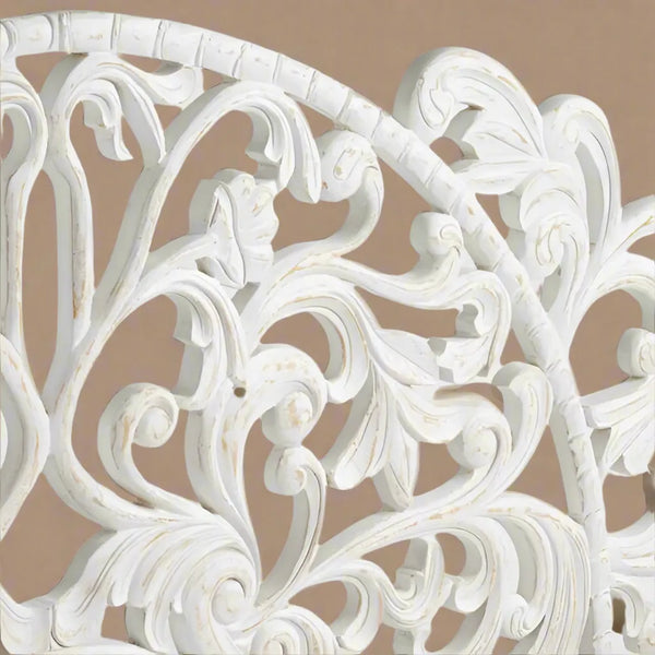 White Crown Solid wood Handcarved Sofa for Living Room - D'DASS Store