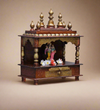 Copper Sheesham MDF Wooden Pooja Temple For Office | DDASSWT24