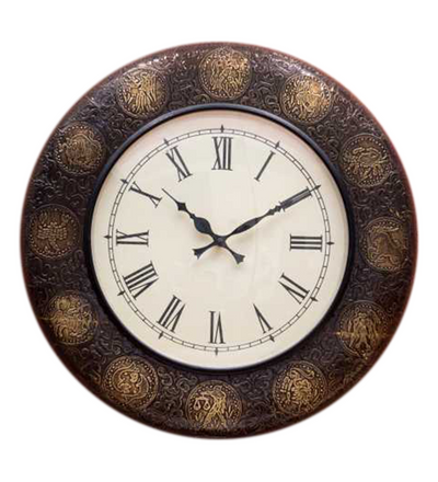 18" Decorative Ethnic Antique Brass Wall Clock for Home | Office ceremony gift - D'DASS Store