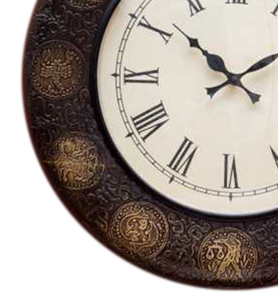 18" Decorative Ethnic Antique Brass Wall Clock for Home | Office ceremony gift - D'DASS Store