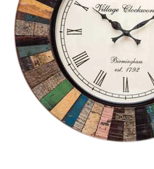 18" Decorative Ethnic Antique Wooden Wall Clock for Home | Office ceremony gift - D'DASS Store