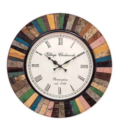 18" Decorative Ethnic Antique Wooden Wall Clock for Home | Office ceremony gift - D'DASS Store