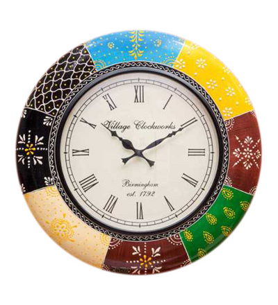 18" Decorative Ethnic Antique Wooden Wall Clock for Home | Office ceremony gift - D'DASS Store