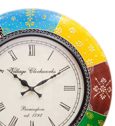 18" Decorative Ethnic Antique Wooden Wall Clock for Home | Office ceremony gift - D'DASS Store