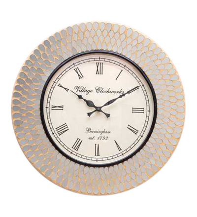 18" Decorative Ethnic Antique Wooden Wall Clock for Home | Wedding ceremony gift - D'DASS Store