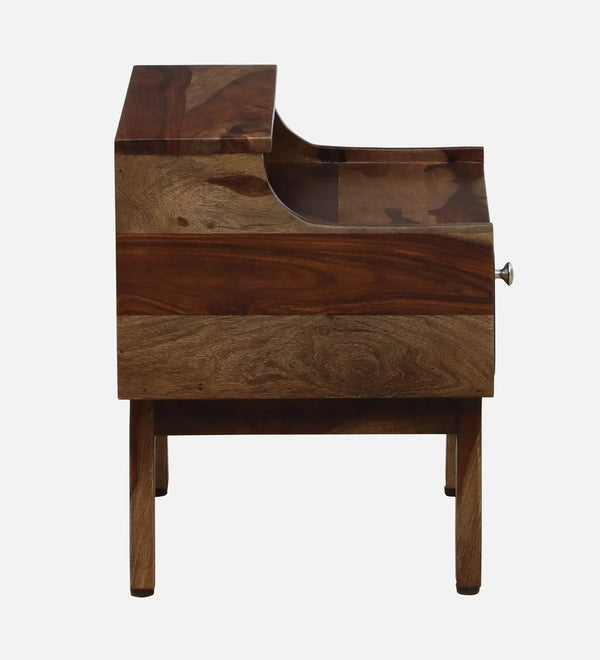 Eclipse Wood Bedside Table In Provincial Teak Finish With Drawer - D'DASS Store